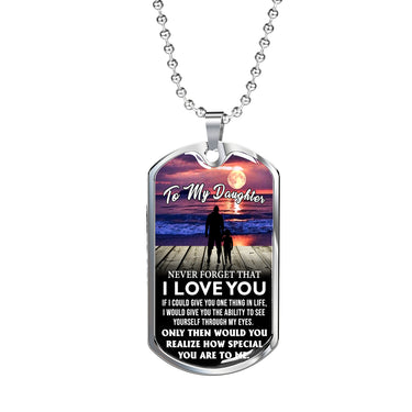 Father Daughter Jewelry From Dad Christmas Gift Idea Luxury Dog Tag Silver and G